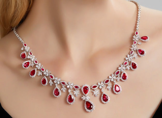 Spectaculair mooie Ruby ketting