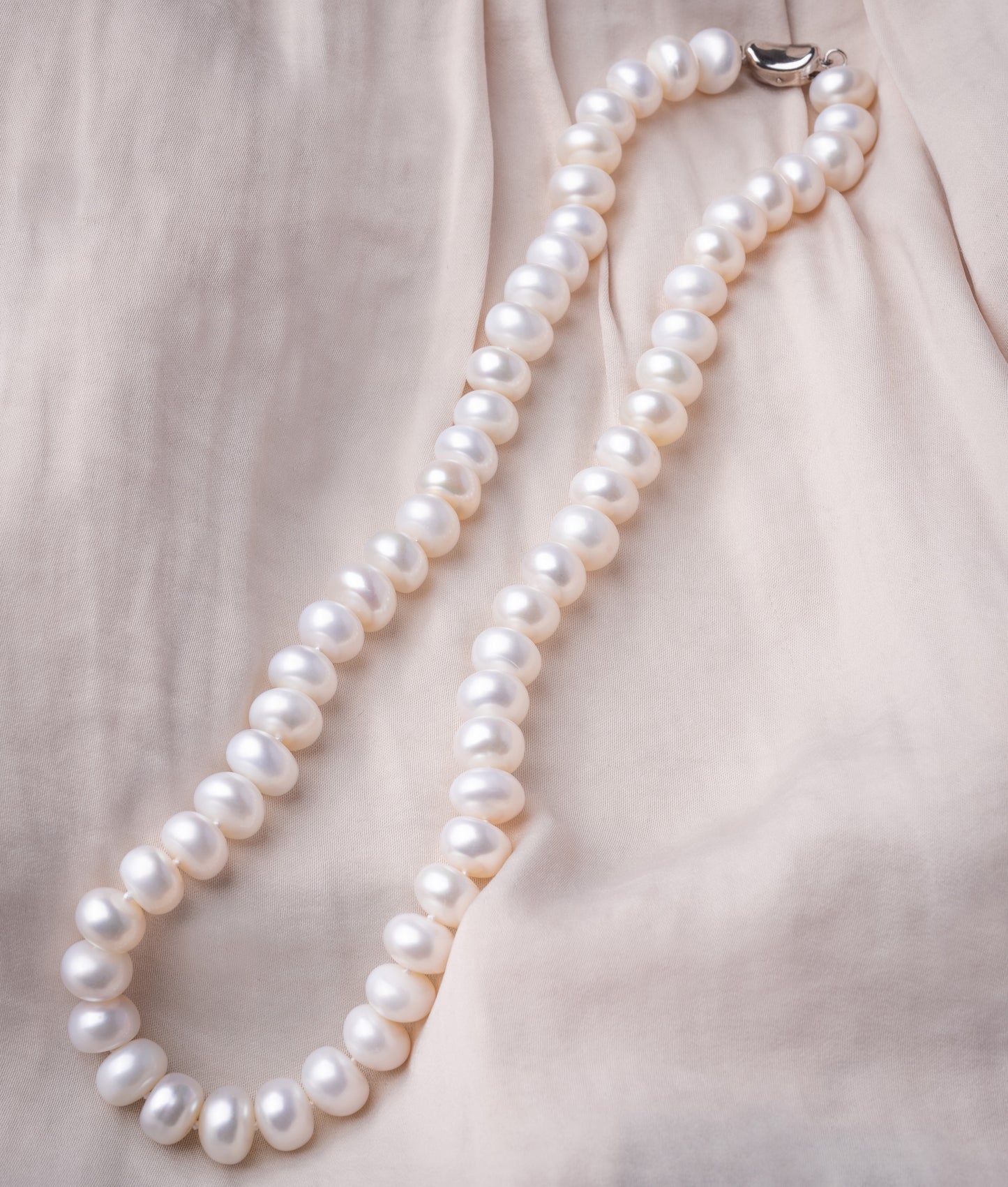 Real White Pearl Strand Necklace