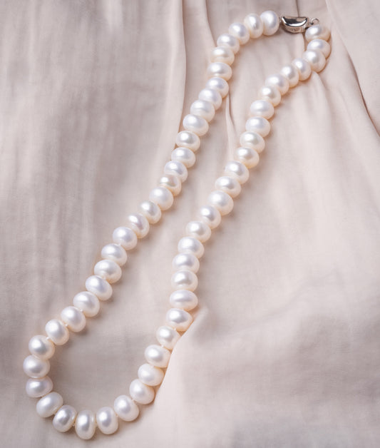 Real White Pearl Strand Necklace