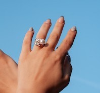 Real Pearl flower ring White