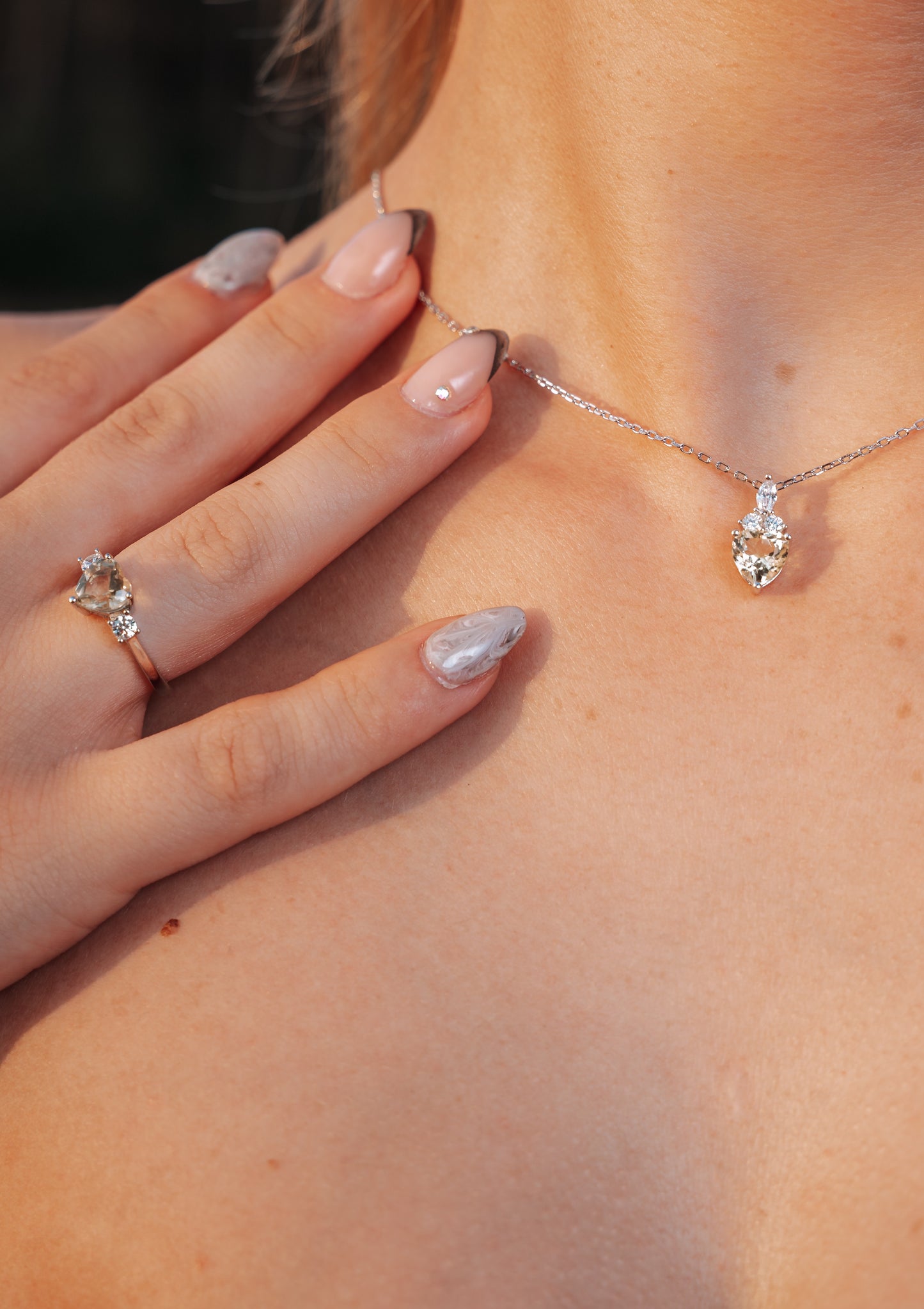 Real Light Lemon Topaz Heart Ring