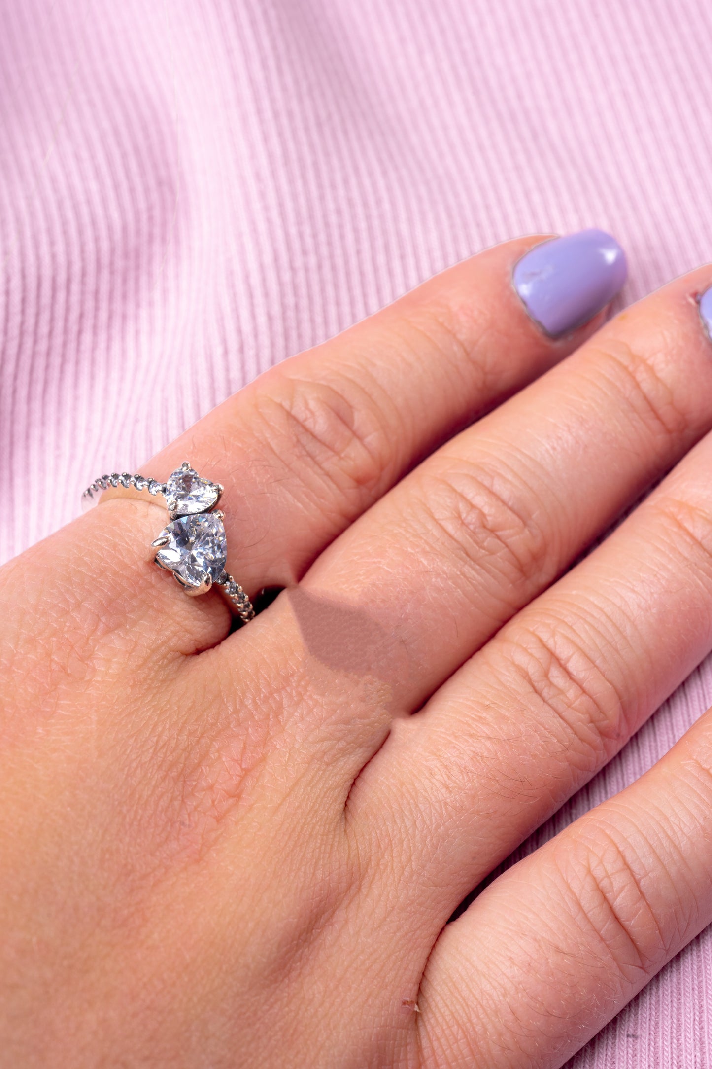 Two Heart Stone Ring