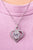Simulated Diamond Large Heart Necklace