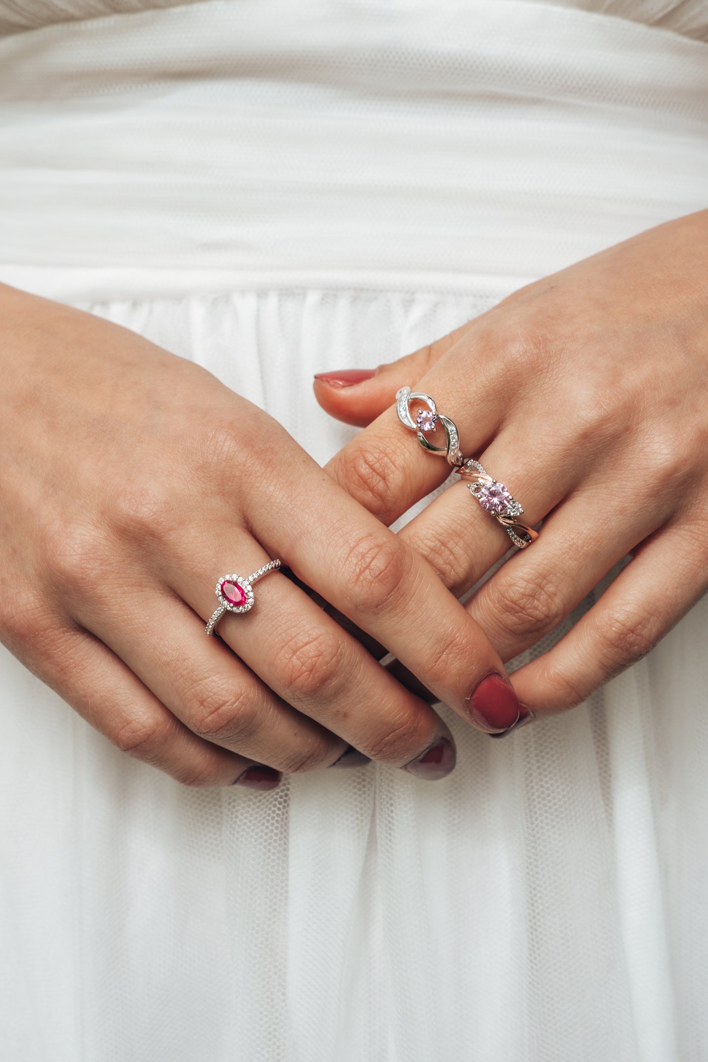 Natural pink Topaz ring