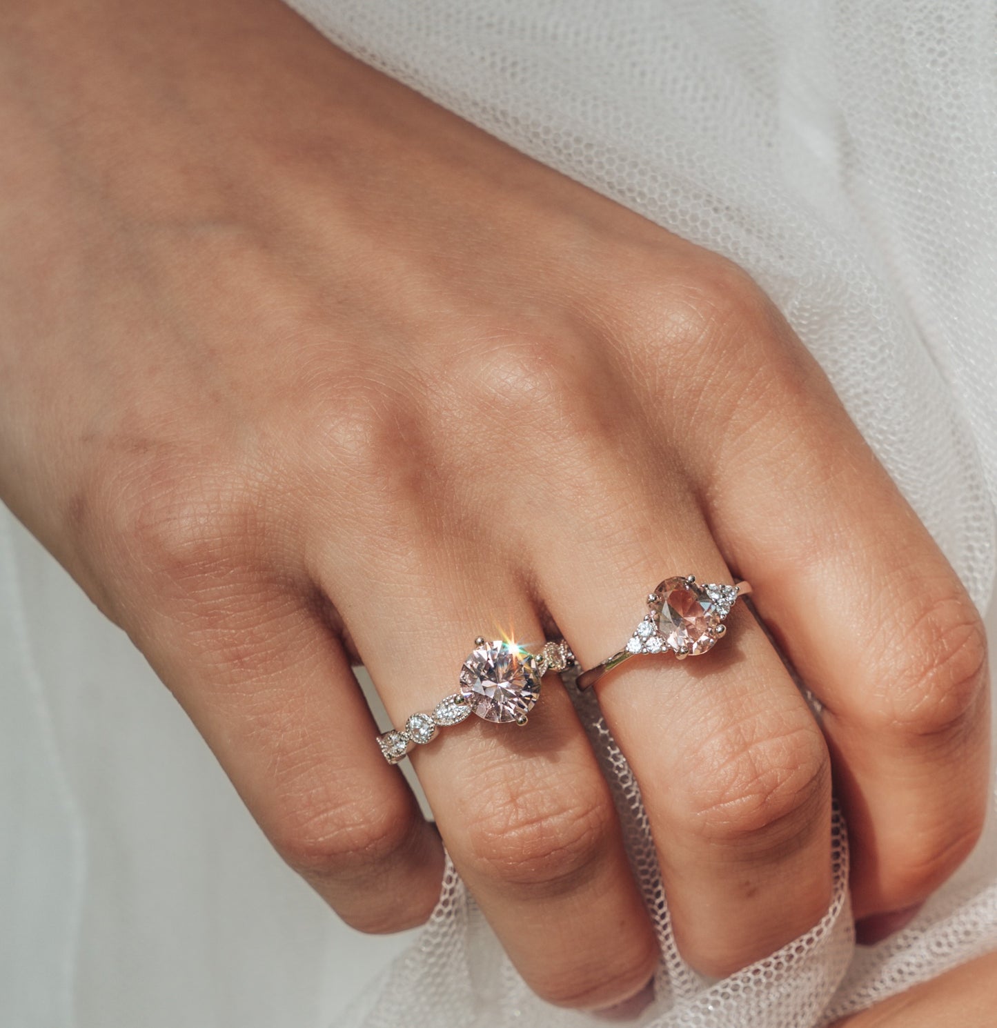 Pink Made Morganite Ring