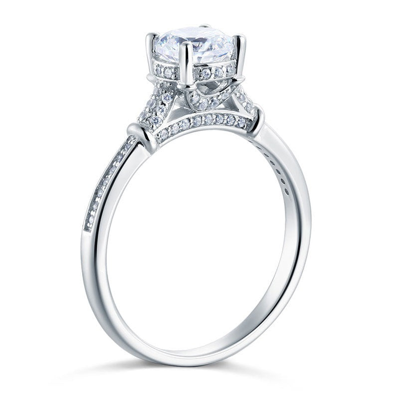 Simulated Diamond round cut ring