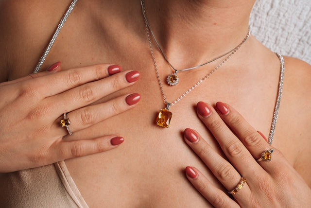 Made Citrine pendant Necklace