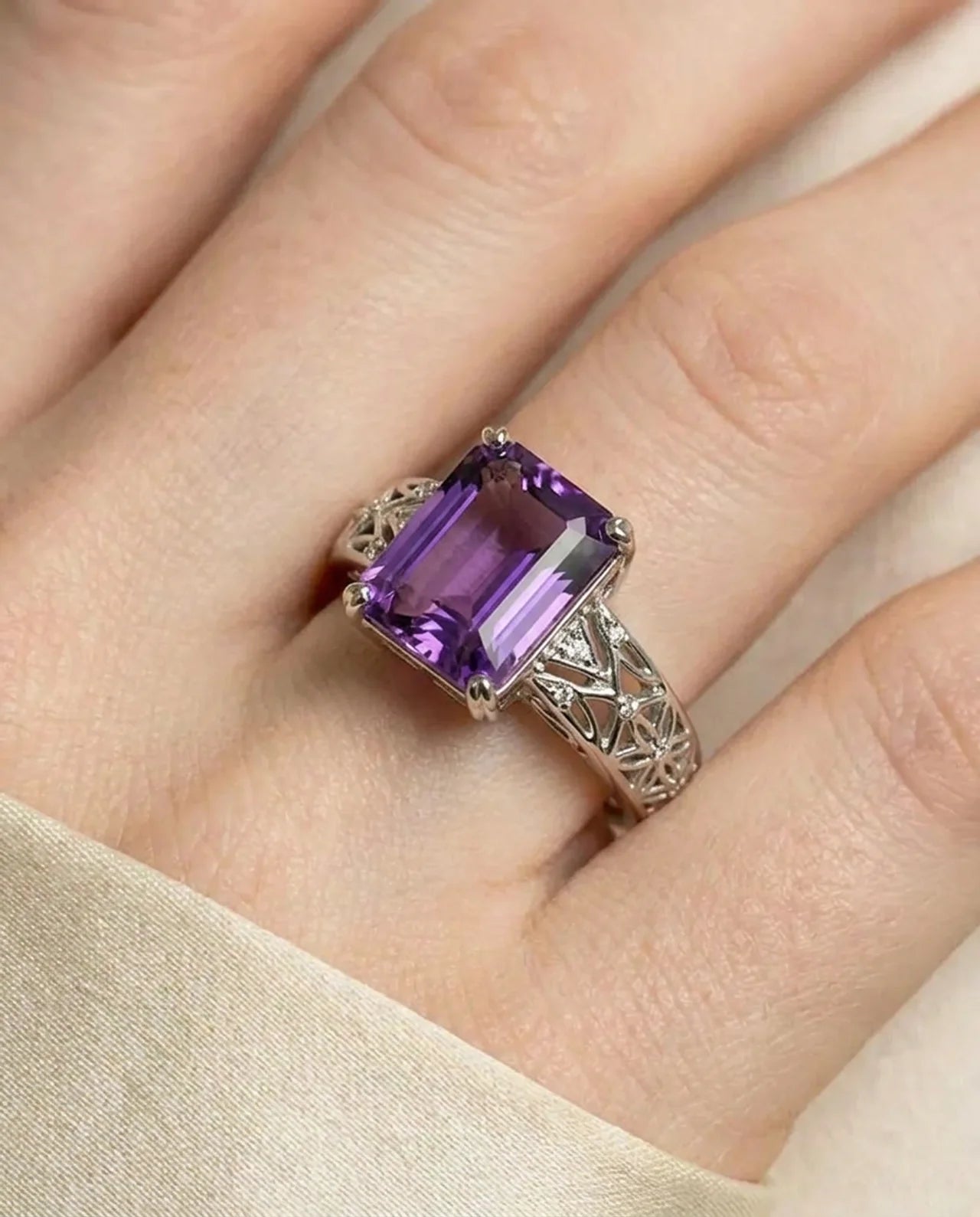 Natural Amethyst ring