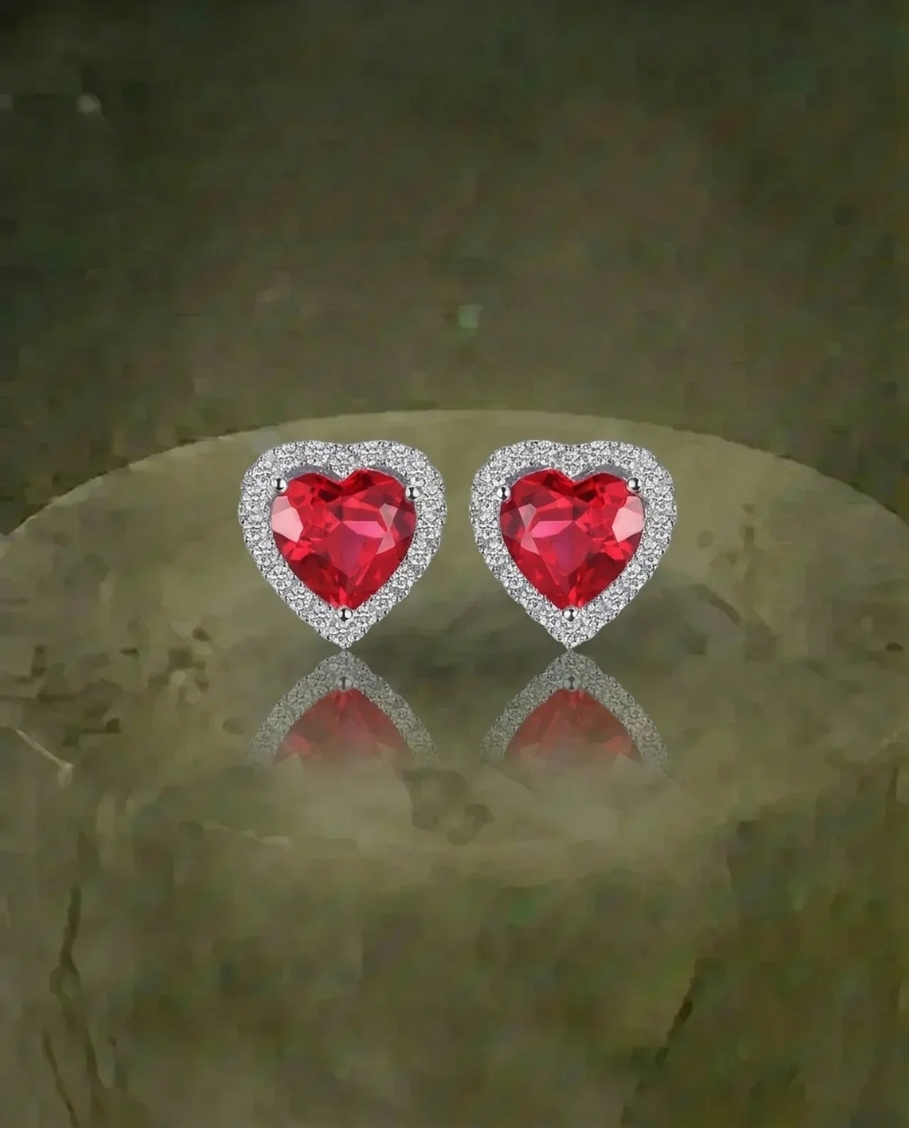 jewellery ruby stud earrings amazon Ruby Heart Studs: Set of two Red Ruby Heart Earrings – Pure Gems