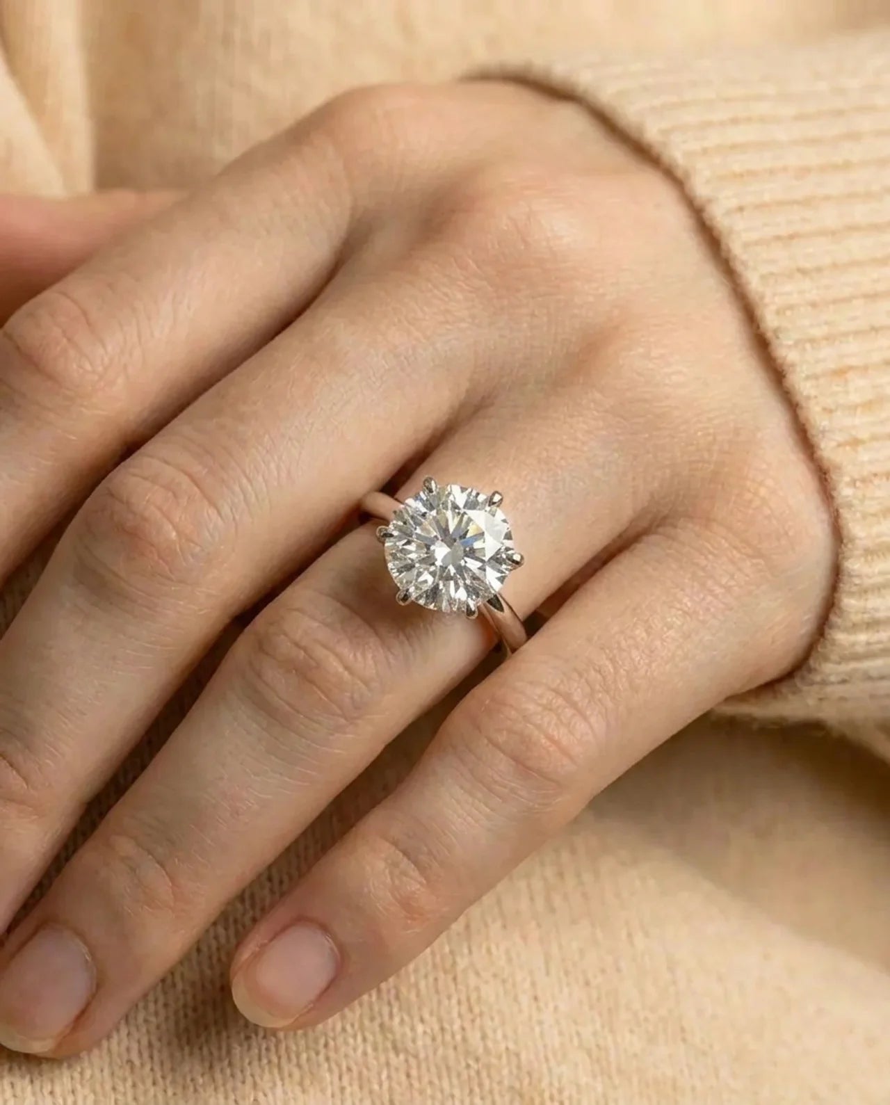 Solitaire Simulated Diamond Ring
