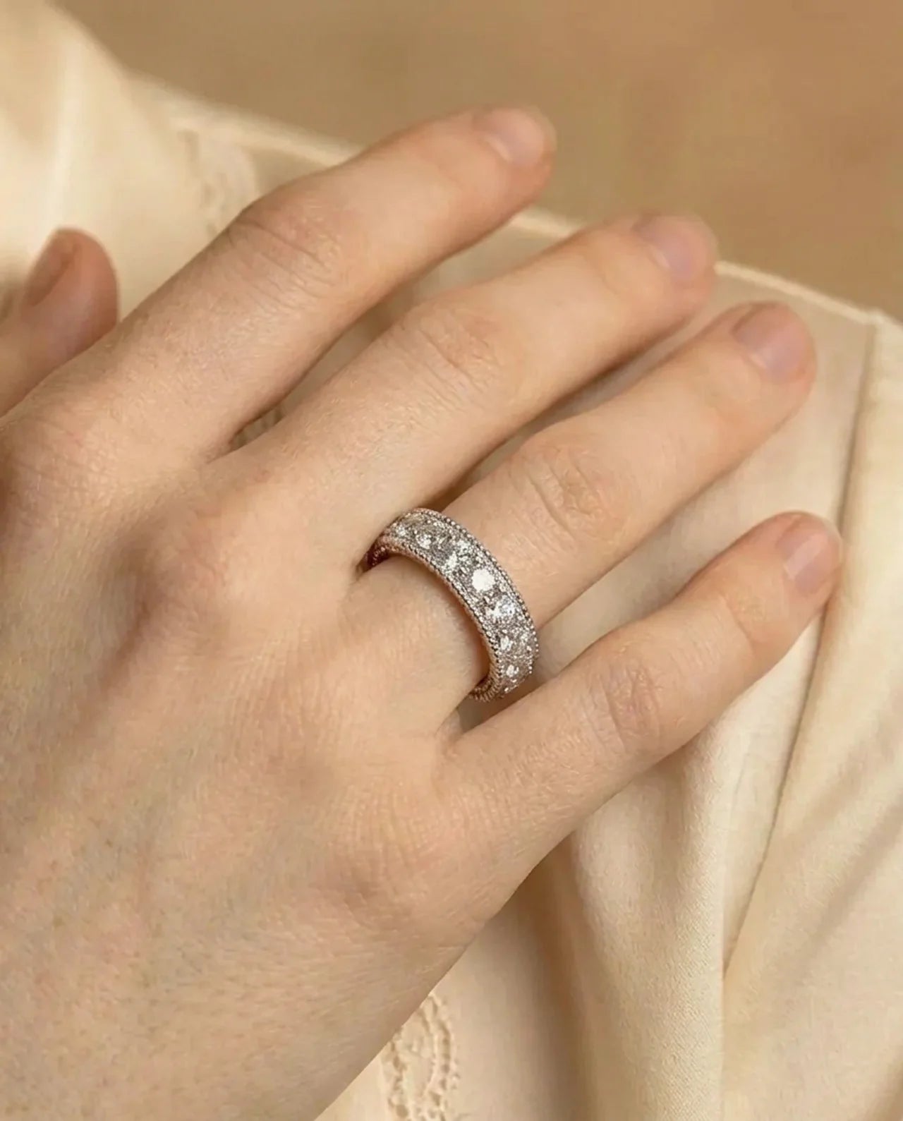 Simulated Diamond Eternity Ring