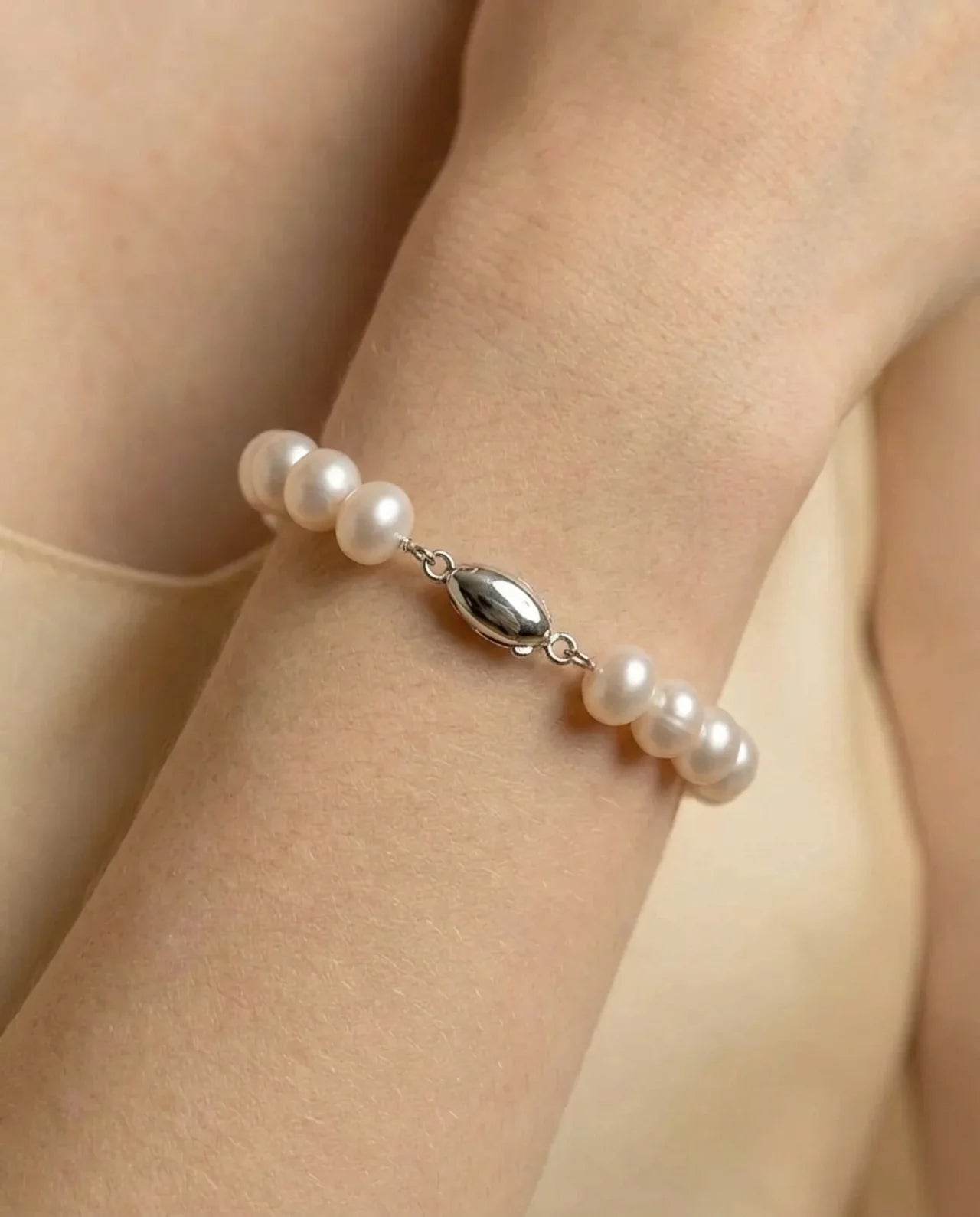 Real White Pearl Bracelet