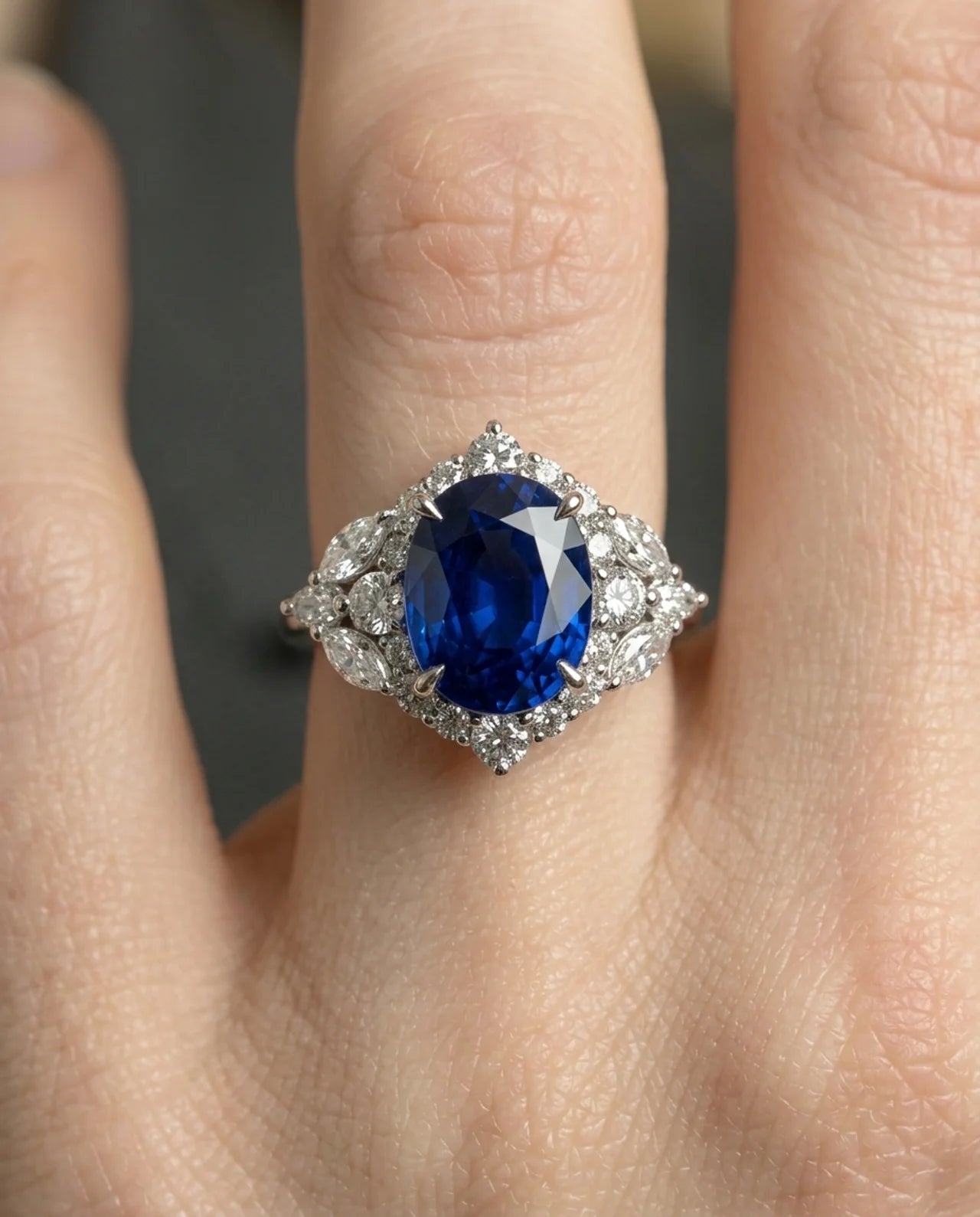 Real Sapphire diamond ring