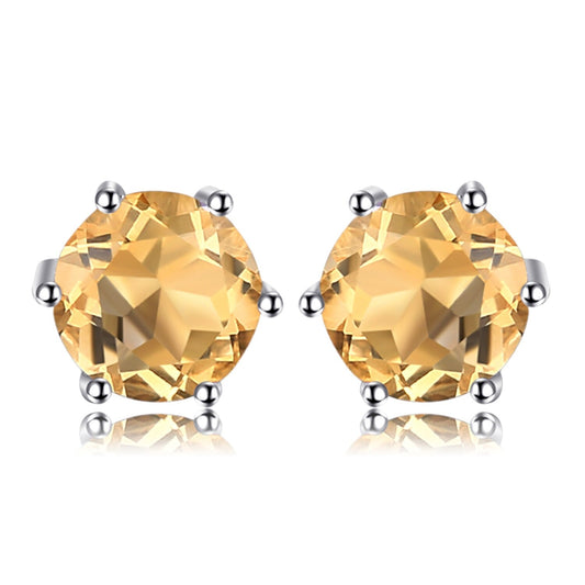 Real Citrine stud earrings