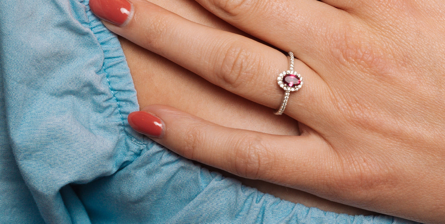 Natural pink Topaz ring