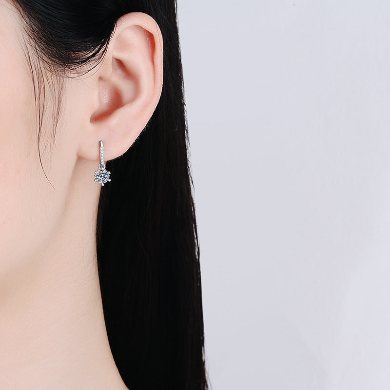Simulated Diamond Halo Earrings