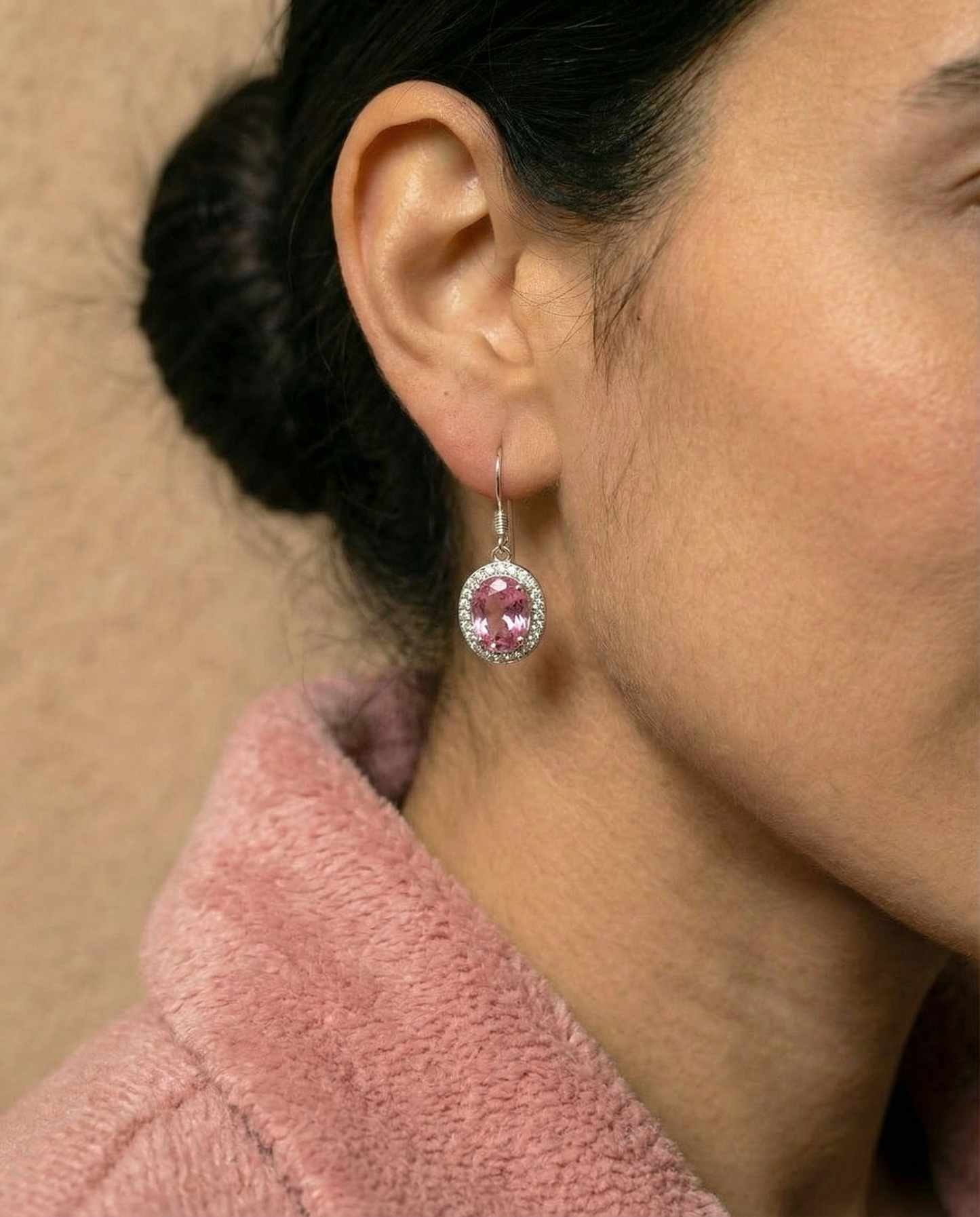 Made Pink Topaz long earrings