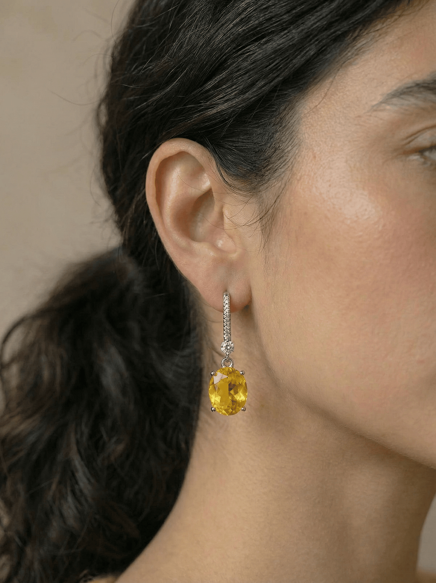 Elegant Natural Citrine Earrings