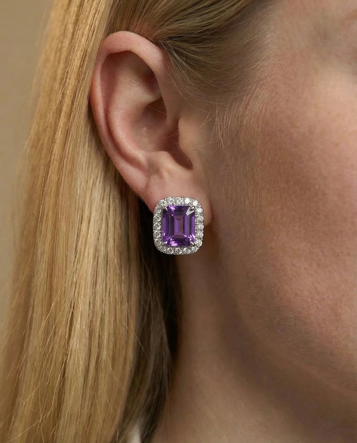 Real Amethyst Elegant Earrings