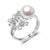 Real Pearl flower ring White