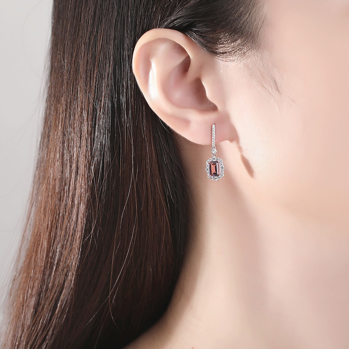 Pink Morganite Diamond earrings