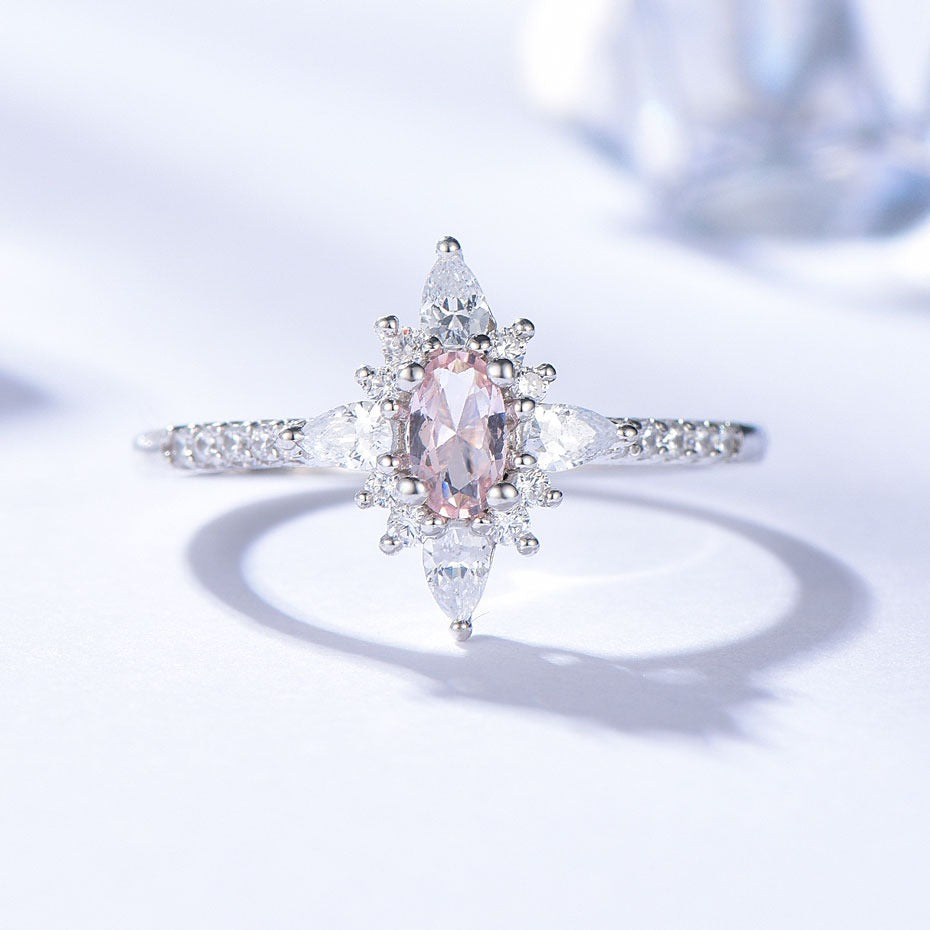 Pink Made Morganite diamond Ring