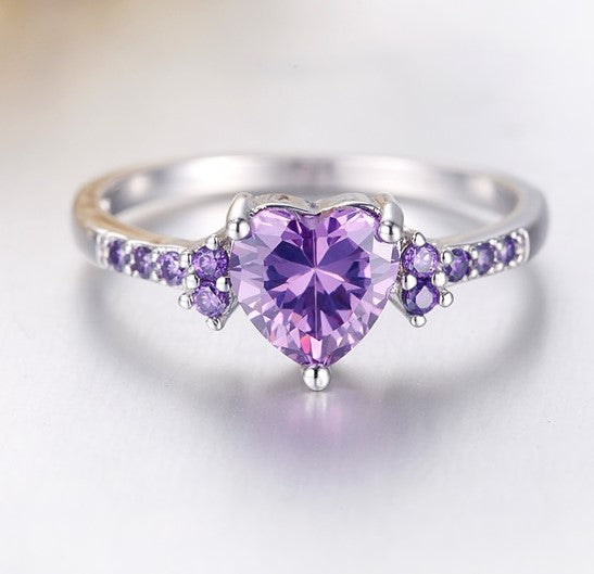 Real Amethyst Heart shaped Ring – Pure Gems