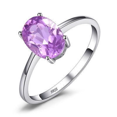 Real Oval Amethyst Ring