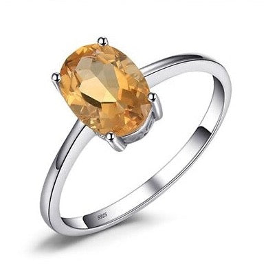 London Blue Topaz Sterling Silver Ring: Emerald Cut, Citrine London Blue Topaz Sterling Silver Ring: Emerald Cut, Citrine