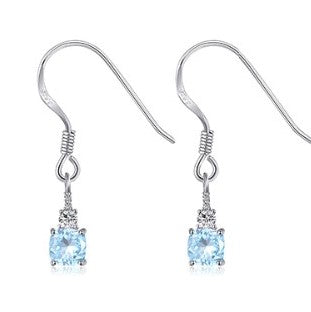 Natural Blue Topaz Earrings