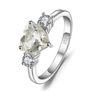 Real Light Lemon Topaz Heart Ring