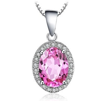 Elegant Made Pink Topaz Necklace