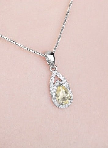 Real Light lemon Topaz Necklace