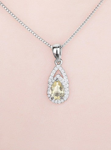 Real Light lemon Topaz Necklace
