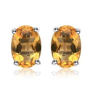 Natural Citrine Stud Earrings