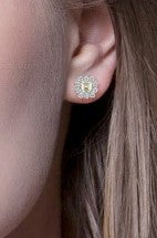Real Light Lemon Topaz Diamond Earrings