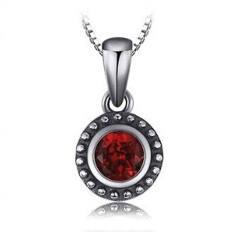 Natural Garnet Round Necklace