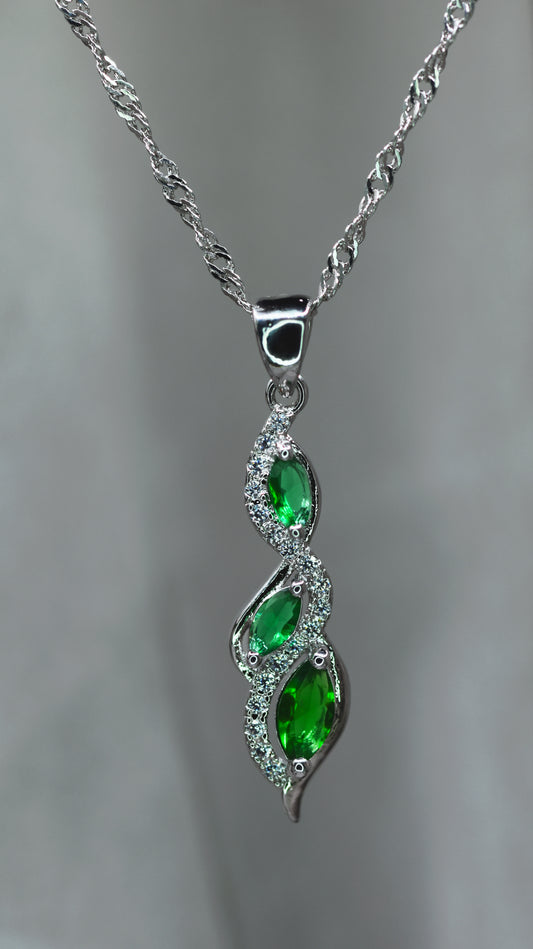 made Emerald Trilogy  Necklace