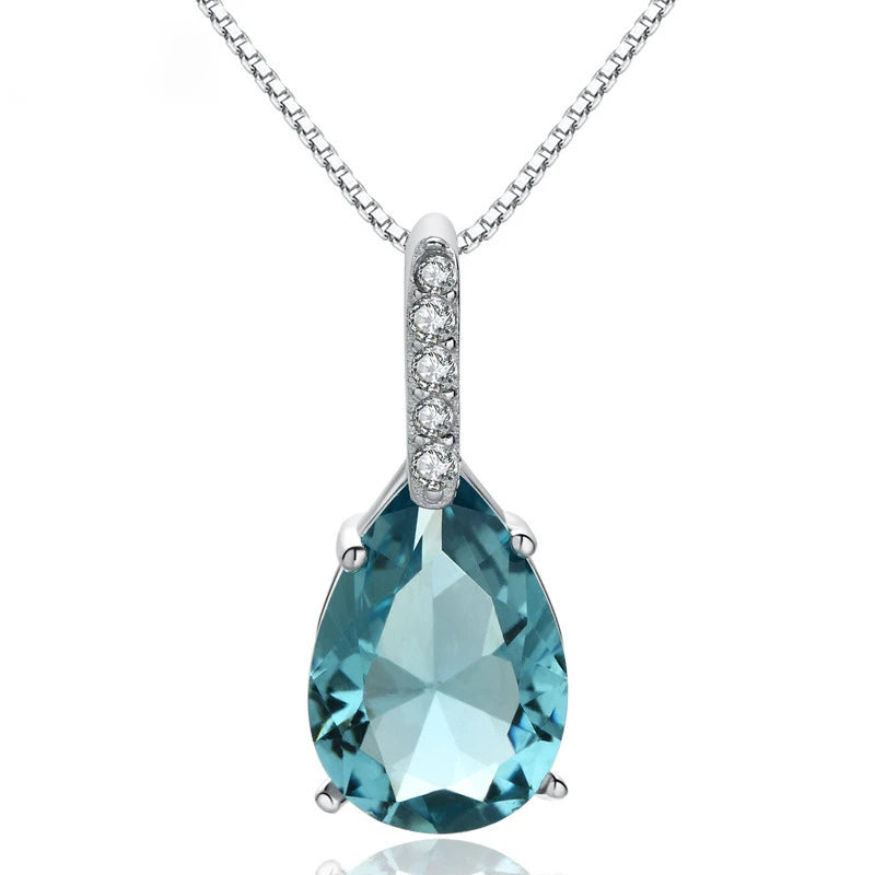 Naturlig Topaz oval diamant halskæde