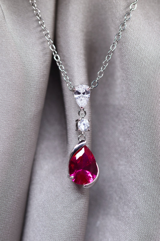 Elegant Ruby Diamond Necklace