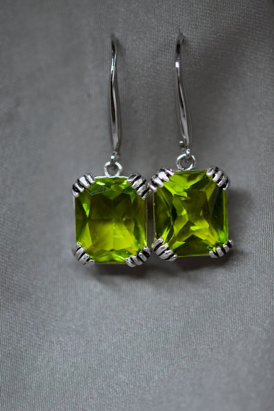 Natural Peridot large Earrings