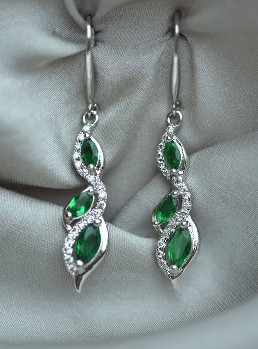 Trilogy made Emerald Earrings