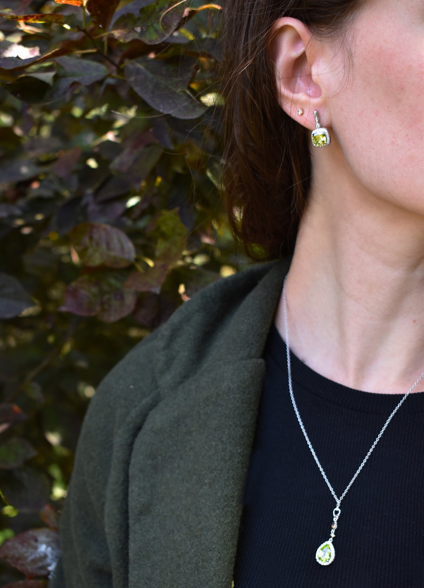 Natural oval Peridot Necklace