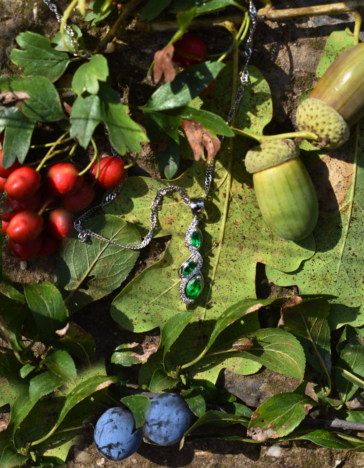 made Emerald Trilogy  Necklace