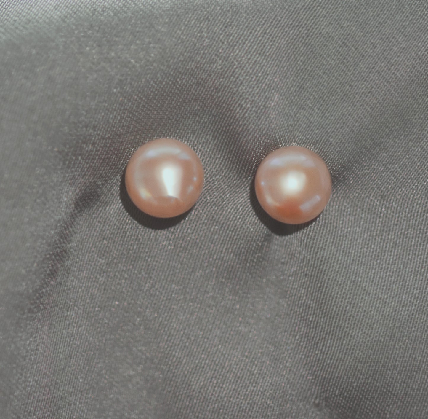 Peach Pearl Stud Earrings