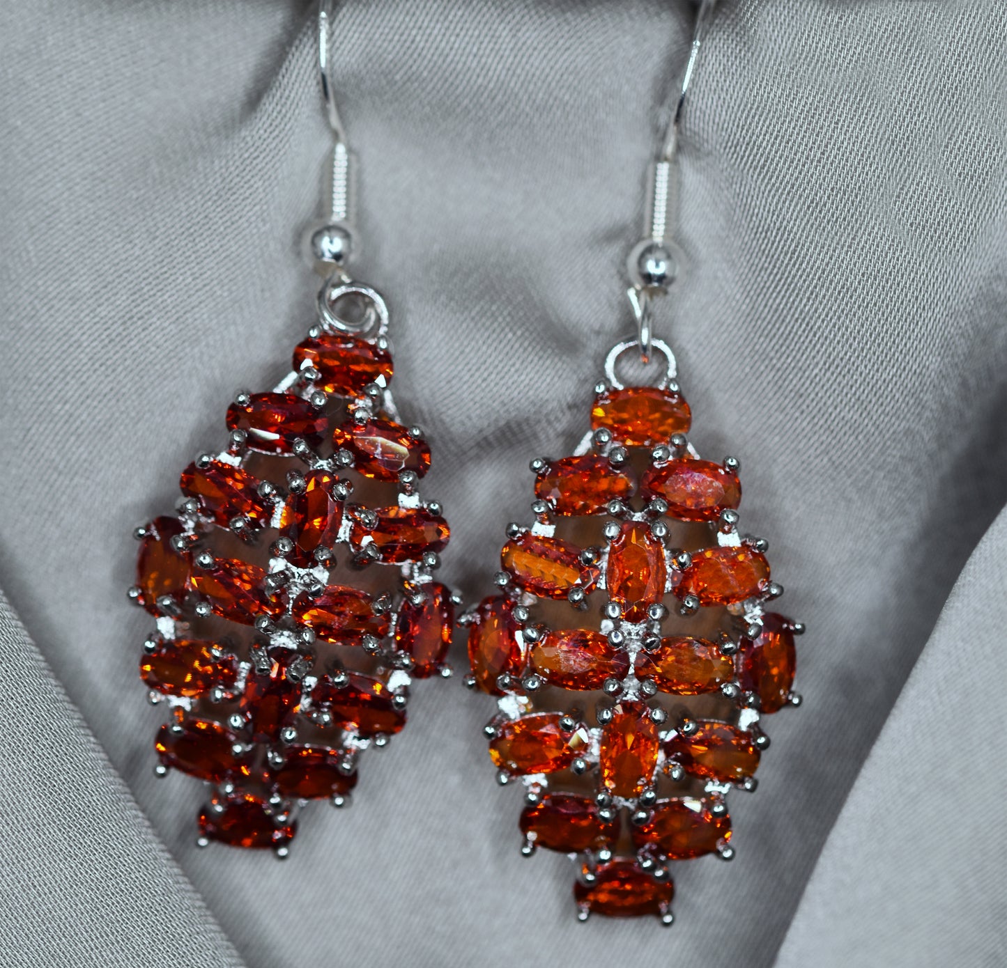 Natural Composed Garnet Earrings