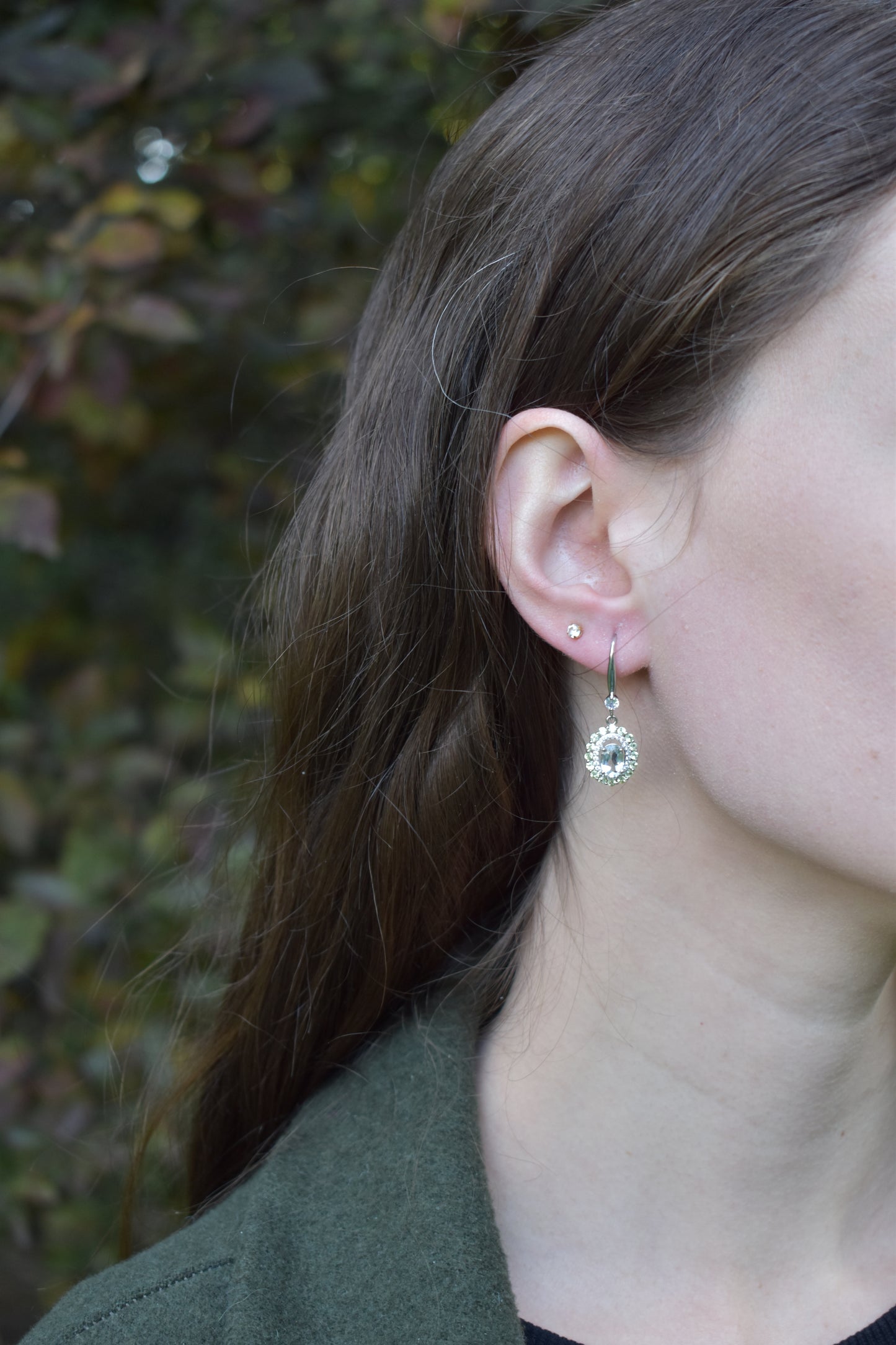 Natural Peridot Amethyst Earrings