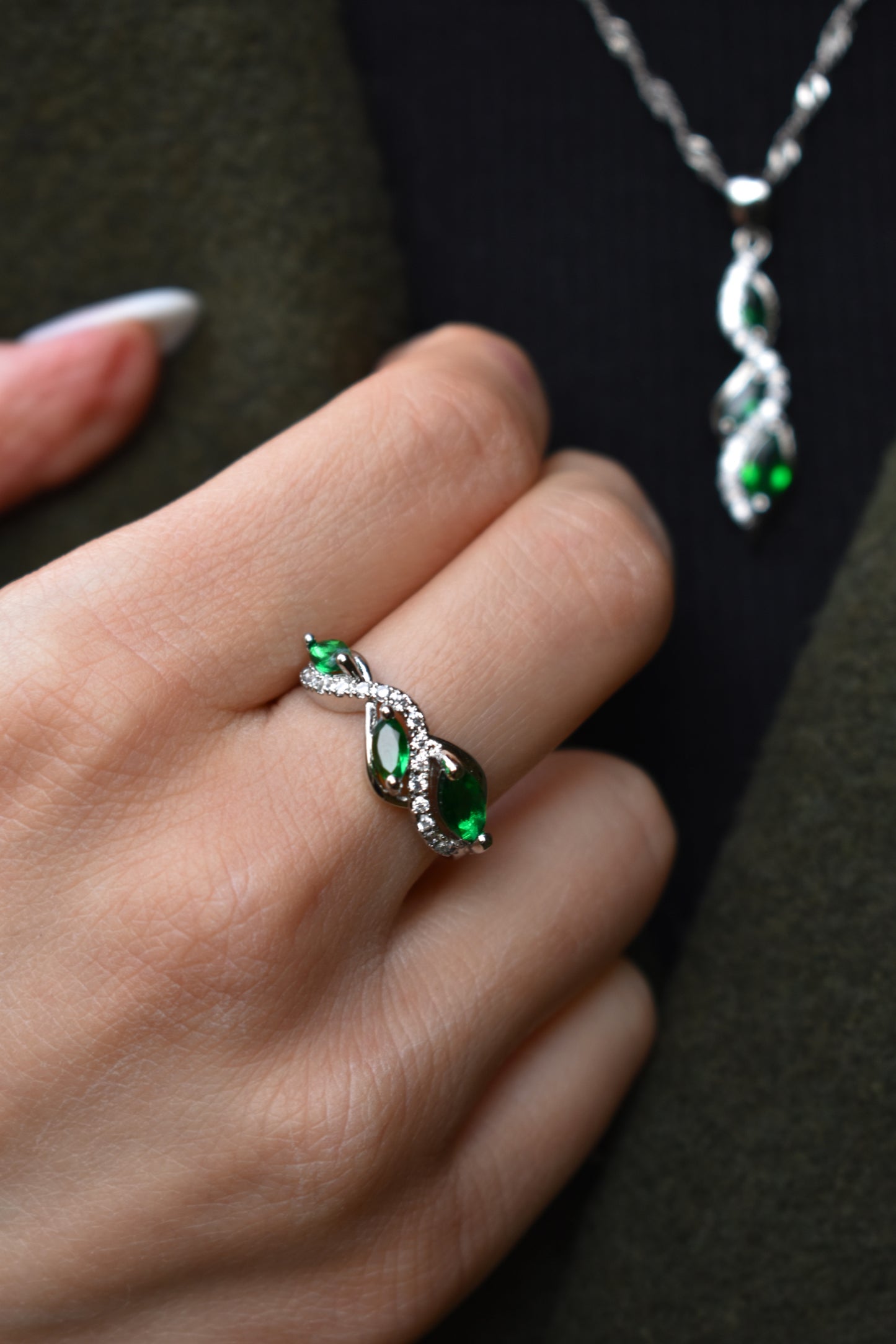 Trilogy made Emerald Ring