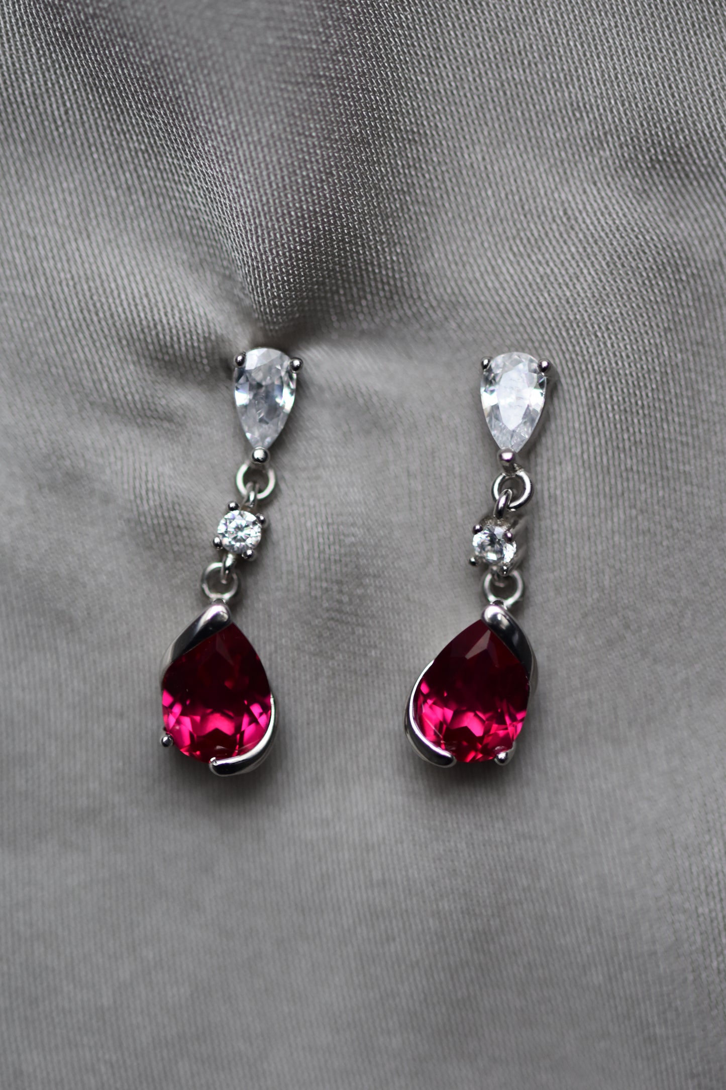 Elegant Ruby diamond Earrings