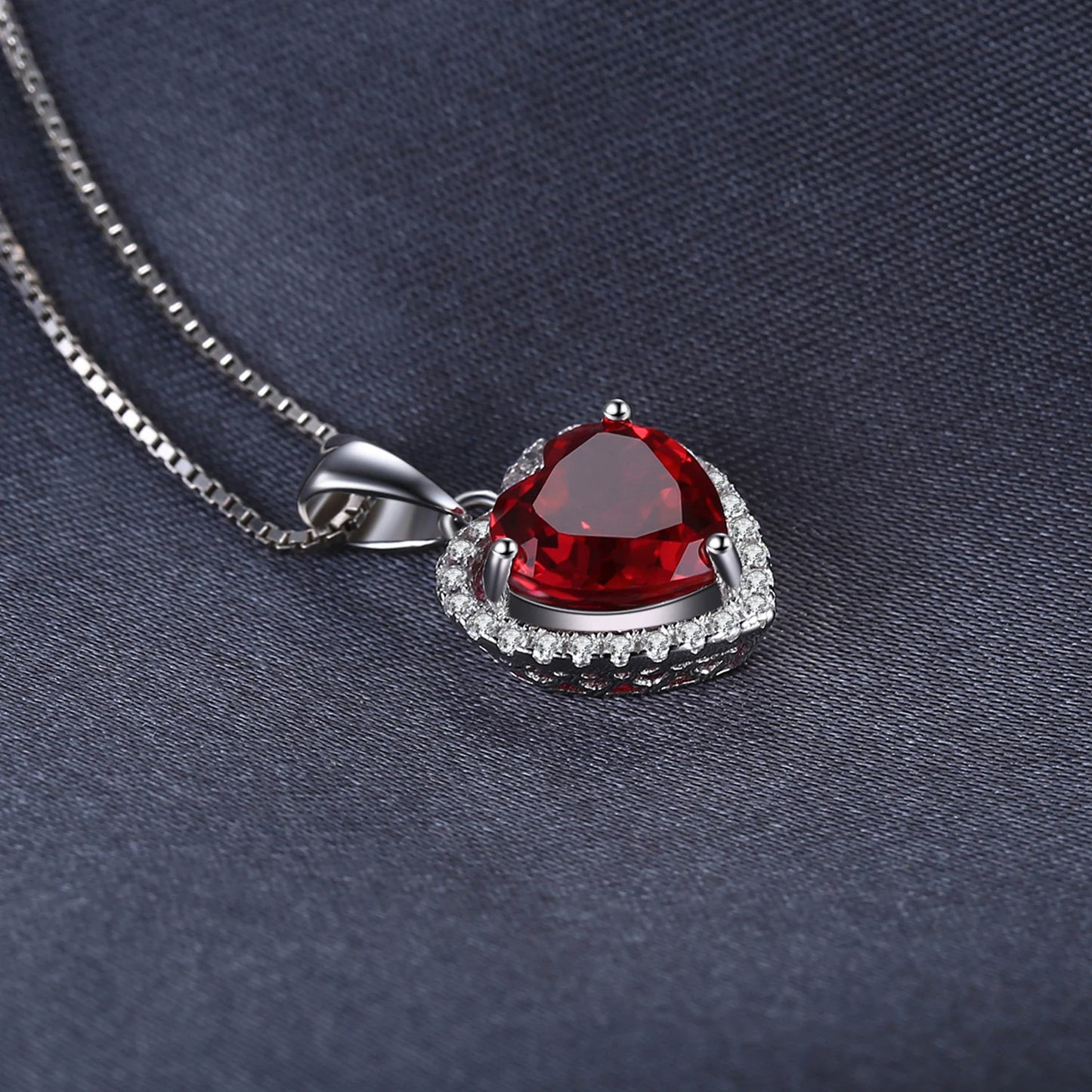 Red Ruby Heart Necklace